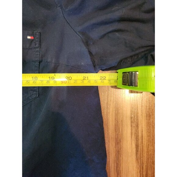 Tommy Hilfiger Shirt Big Back Logo Marine Blue XXL Long Sleeve - Picture 5 of 7